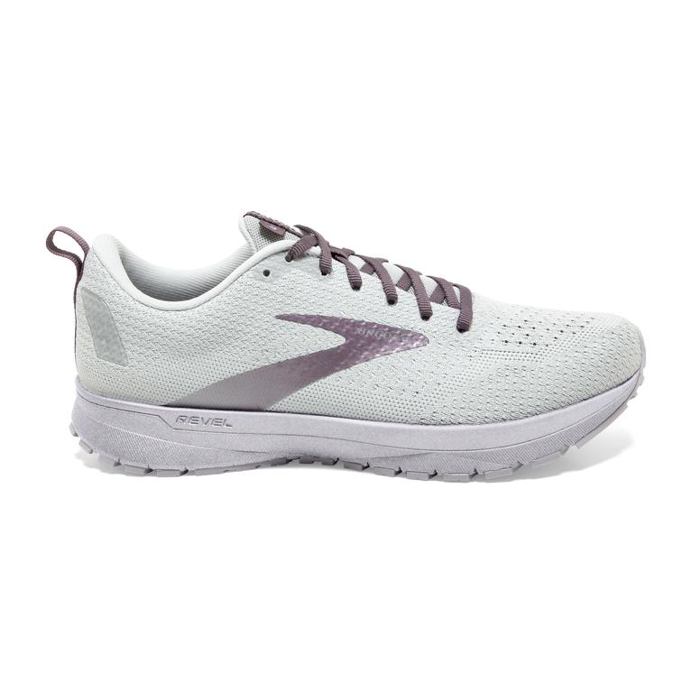 Brooks Revel 4 Road Running Shoes - Women's - Oyster/Lilac/Moonscape (50916-GZIQ)